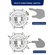 Men Digital Analog Watch Diving Watch Steel Business Wrist Watch Altimeter Compass 100m Waterproof