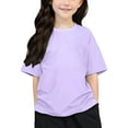 thumbnail image 2 of WhouRiu Big Girl' T Shirts Letter Printed Raglan Sleeved Tshirt Child Oversized Comfy Tee Tops Purple,Sizes 12-13, 2 of 4