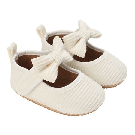 

Rgdypko Baby Sneakers Boys Girls Shoes Kids Solid Color Colour Bowknot Soft Sole The Floor Non Slip First Walkers Prewalker Toddler Walking Shoes