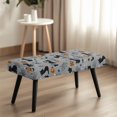 thumbnail image 4 of XYZCANDO Halloween Long Bench Slipcover Featuring Pumpkin Cat, Washable Elastic Polyester Spandex Bench Seat Cover for Bedroom and Hotel, 4 of 9