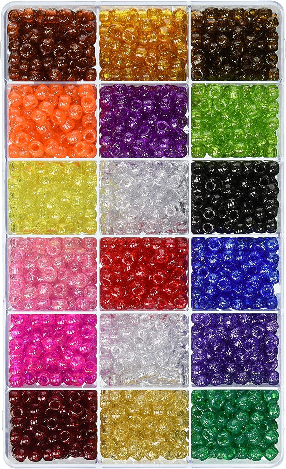 The Beadery All Sparkle Color Multi Giant Bead Box, 2300 Plastic Beads