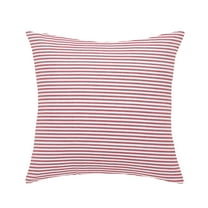 Unique Bargains Woven Stripe Decorative Throw Pillow Cover Red and White 18" x 18"