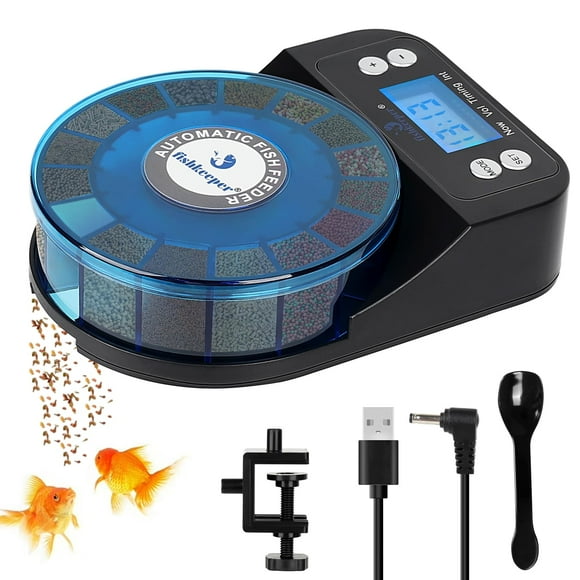 Comedero automático para peces Fishkeeper 2024 recargable de 800 mAh