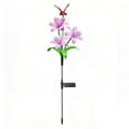 thumbnail image 2 of Luces de ambiente para jardín con energía solar y fibra óptica LED: lámparas decorativas con forma de lirio y colibrí para céspedes, patios y espacios exteriores., 2 of 6