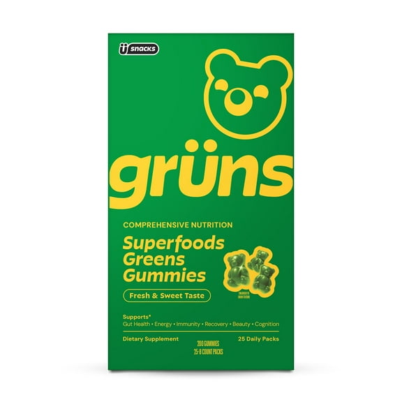 Gruns Adult Organic Superfood Greens Multivitamin Gummies, 25 ct.