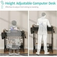 thumbnail image 5 of Small Portable Rolling Standing Desk - 32 Inch Adjustable Mobile Stand Up Teacher Desks with 2 Fabric Drawers on Wheels for Classroom, Couch Sofa Side Laptop Table with Storage for Home Office, Black, 5 of 10
