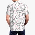 thumbnail image 4 of Balery Alpacas and Hearts Printed Men’s Short Sleeve Polo Shirt, Midweight Men's Shirt,Golf Polo shirts -Small, 4 of 9