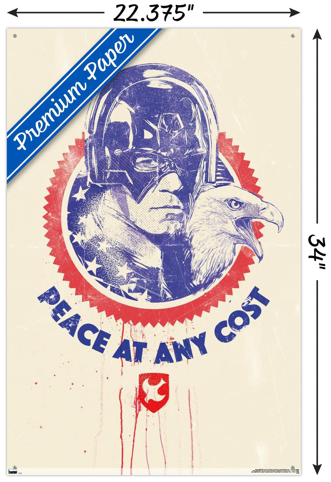 DC Comics TV Peacemaker - Peace at Any Cost Wall Poster with Pushpins, 22.375" x 34"