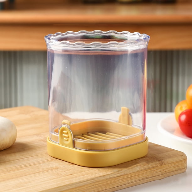 Taza rebanadora de frutas rebanadora creativa de fresas 8 cuchillas para cocina casera (amarillo)