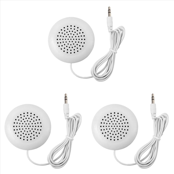3X Mini White 3 5mm Pillow Speaker for CD Radio MP3 Player