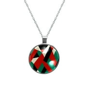 Palestine Elegant Glass Circular Pendant Necklace - Stylish and Trendy Jewelry for Women