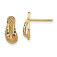 thumbnail image 4 of 14k Yellow Gold with  Multi-Color Enamel Flip-Flop Earrings, 4 of 7