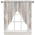 Abstract Swag Valance Curtains Art Brown Khaki Texture Rod Pocket