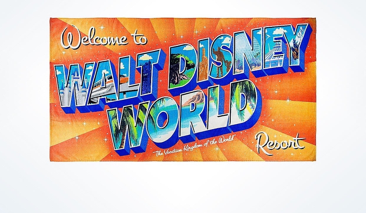 Disney Parks Welcome to Walt Disney World Resort Beach Towel New with Tags