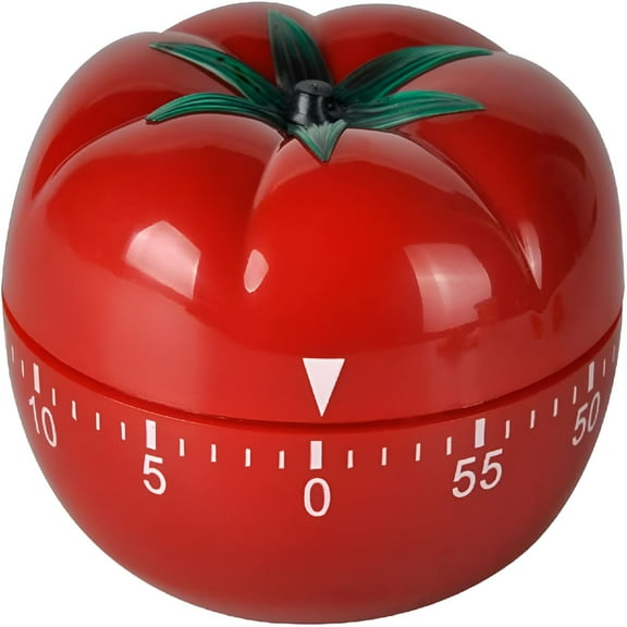 ACDANC Pomodoro Timer,Tomato Shaped Mechanical 60 Minutes Countdown Timer Kitchen Cooking&Baking Helper 6.3 x 4.5 cm