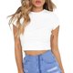 thumbnail image 3 of Pantalón Corto Casual Mujer Fiudx Manga Corta Cuello Redondo Camiseta Tops Blusa, 3 of 7
