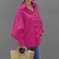 thumbnail image 3 of LIUJUNSHOP Womens Button Down Tunic Shirts Plus Size Long Puff Sleeve Peplum Tops Collared Blouses, 3 of 6