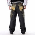 thumbnail image 1 of Pantalones vaqueros de hip hop bordados para hombre, pantalones de skate holgados casuales de hip hop de moda HIPHOP de talla grande, 1 of 5