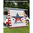 thumbnail image 3 of 4th of July RV Awning Sun Shade Screen 9'X7' American Flag Mesh Sunscreen Red White Blue Star Stripes Awning Shade Screen with Zipper UV Blocker Completed Kits Outdoor Canopy for RV Motorhome Camper, 3 of 7