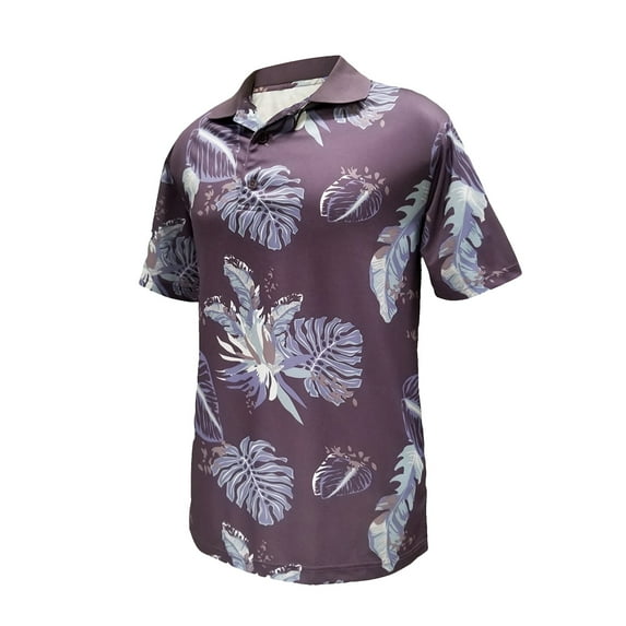 Monterey Club Men's Shadow Leaf Print Golf Polo Shirt #1540