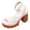 White, variant on Platform Heels for Women Boho Flower Open Toe Lug Sole Chunky Heeled Sandals Comfy Arch Support Ankle Strap Pumps Dress Shoes Black Size 9.5