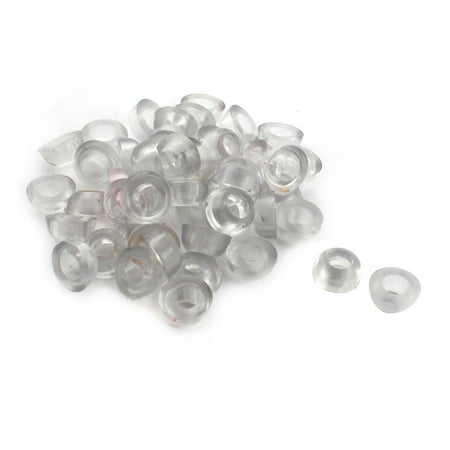 Unique Bargains 50Pcs Furniture Leg Protector Clear Rubber Feet Pads Buffer Cushion 18mm x 10mm