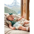 thumbnail image 6 of BemeyourBBs Baby Girls First Birthday Outfit 1st Birthday Party Dress Newborn Fairy Tulle Tutu Romper Dress Fly Sleeve Floral Embroidery Bodysuit Princess Party Cake Smash Dresses Headband, 6 of 9