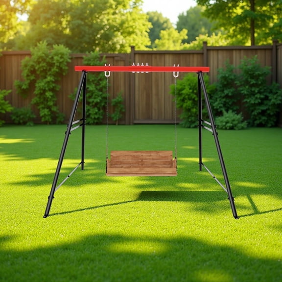 Heavy Duty A-Frame Swing Stand, 550lbs Capacity Universal Swing Frame for Porch Hammock Yoga Saucer Swings, Indoor Outdoor Metal Stand with Ground Stakes