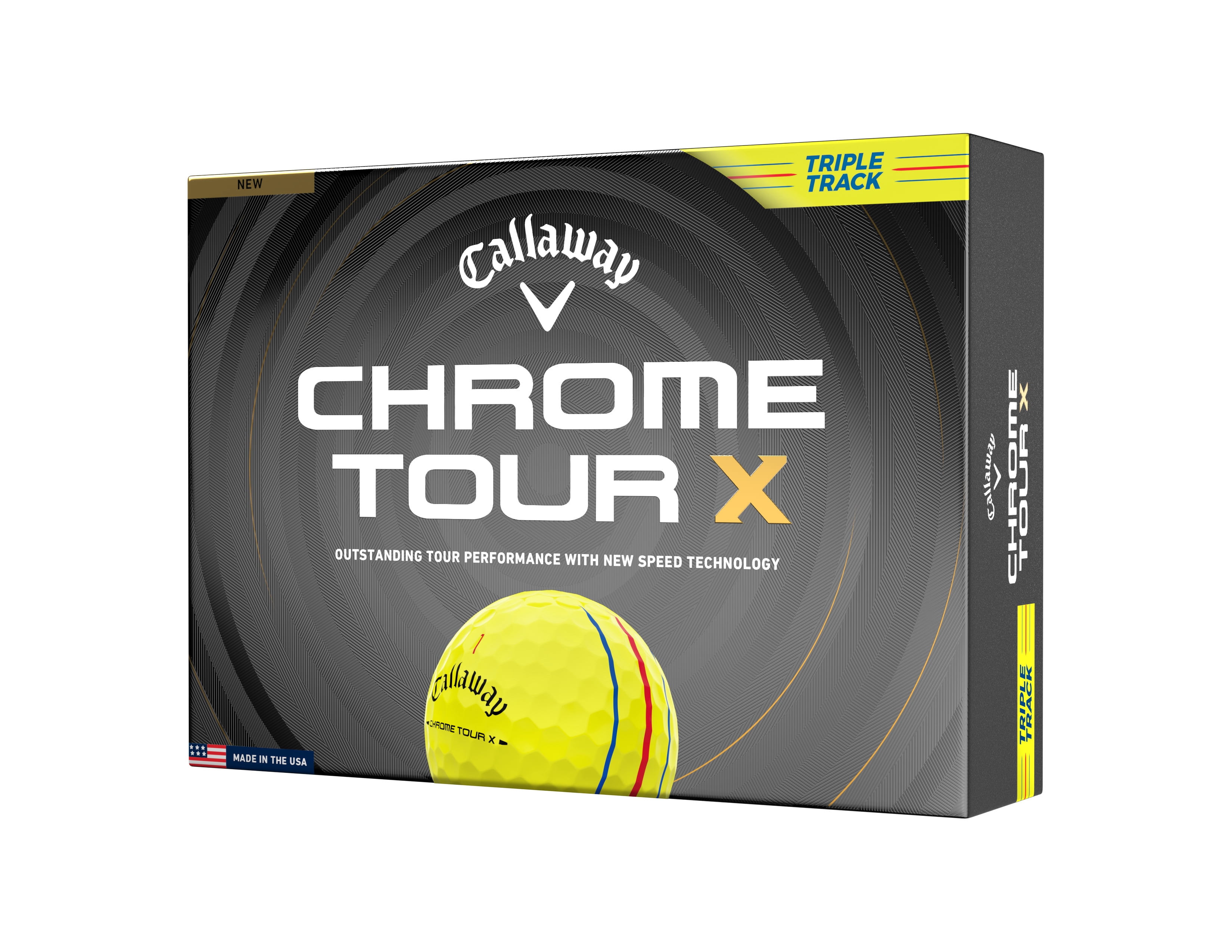 (2 pack) Callaway Golf Chrome Tour X 26 - Triple Track Golf Balls, 12pk, Yellow