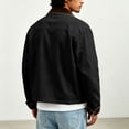 thumbnail image 4 of Bosfbaoi Cropped Work Jacket for Men Contrast Corduroy Collar Button Down Casual Coat with Patch Pockets, 4 of 8