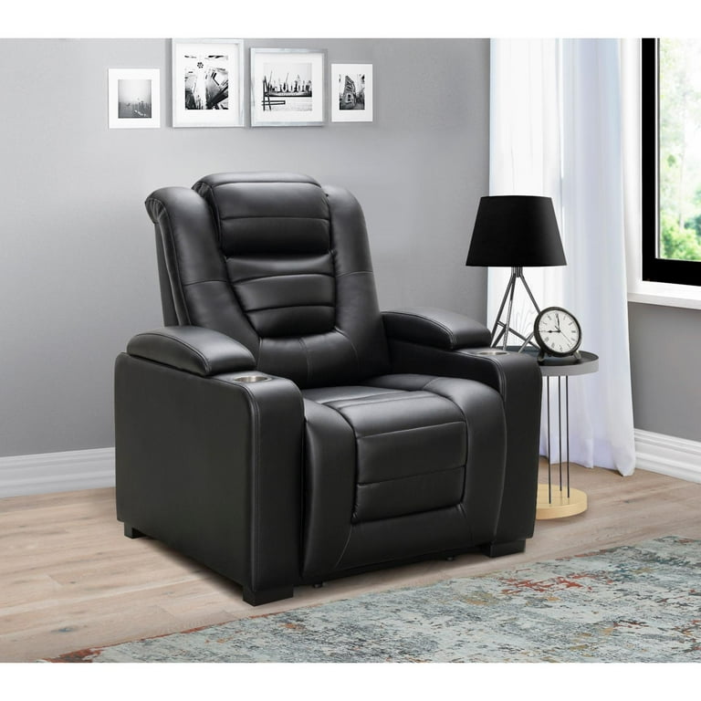 Abbyson Living Jayne Leather Home Theater Power Recliner With