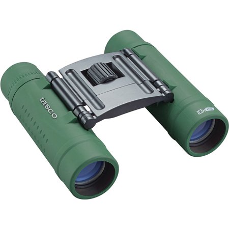 Tasco Essentials Binoculars 10x25mm, Roof Prism, Green, (Best Full Size Binoculars)