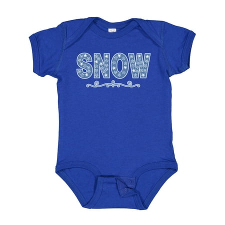 

Inktastic White Snowflake Snow Text Gift Baby Boy or Baby Girl Bodysuit