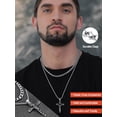 thumbnail image 3 of FaithHeart Layered Silver Cross Necklace for Men Stainless Steel Cuban Curb Link Chain Crucifix Pendant Necklaces Set Christian Church Religious Jewelry Christmas Birthday Gifts for Dad 18 inch, 3 of 10