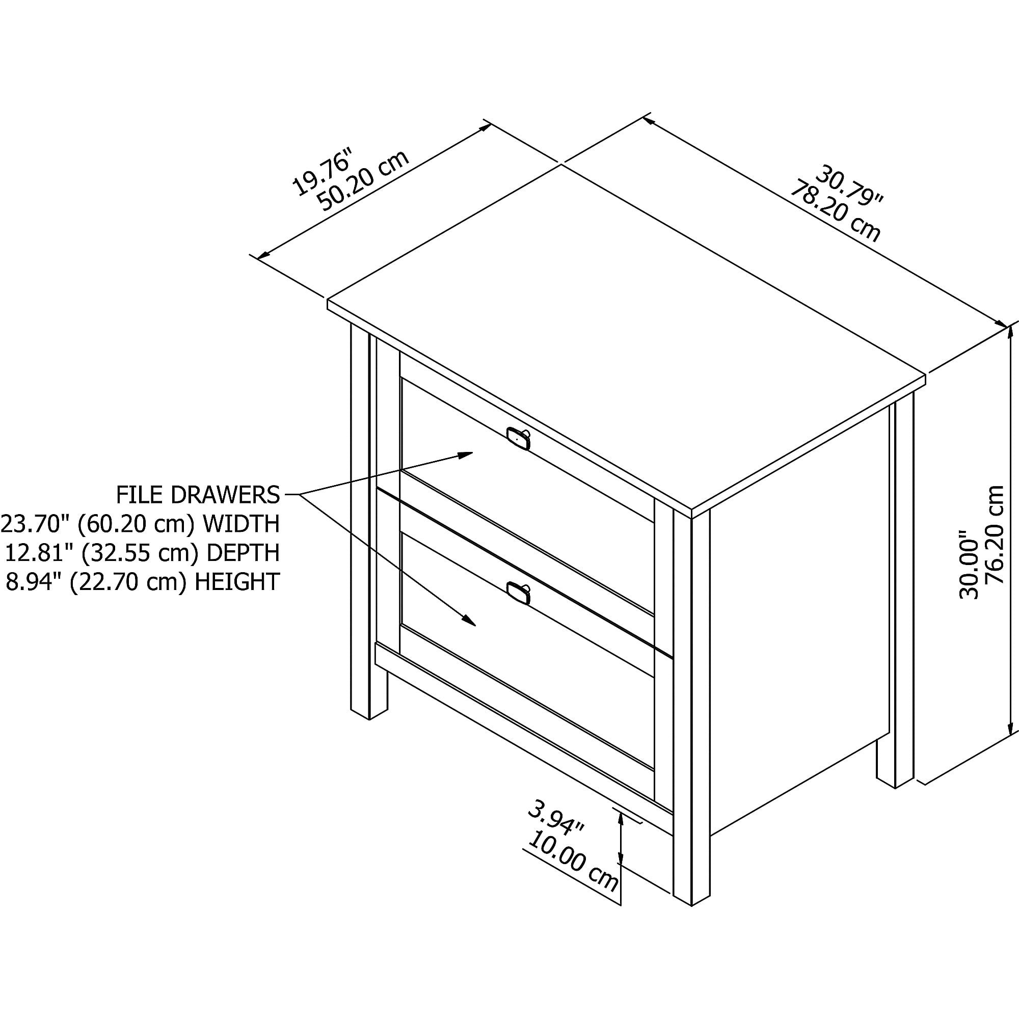 Bush Furniture Broadview 2 Drawer Lateral File Cabinet in Pure White
