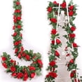 thumbnail image 3 of Morttic 2 Pack 8FT Artificial Fake Rose Vine Garland Artificial Flowers Plants for Hotel Wedding Home Party Garden Craft Art Decor,Red, 3 of 9