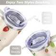 thumbnail image 5 of 40oz Colorful Botanical Mushroom Stainless Steel Flip Straw Tumbler Spill Proof Travel Cup Double Wall Vacuum Insulated Coffee Mug with Top Handle, 5 of 6