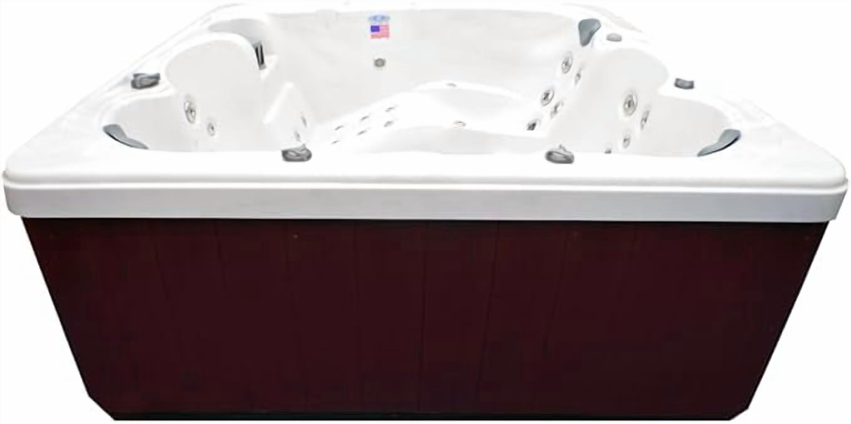 Home & Garden HG71 6-Person Hot Tub with 71 Therapy Jets and Digital Controls – Sterling or White Acrylic Interior and Mocha Exterior Cabinet - Ideal for Backyard Relaxation and Hydrotherapy