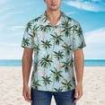 thumbnail image 4 of Daiia Flamingos And Palms Hawaiian Shirt for Men Gentle Cotton Regular Short Sleeve Casual-3X-Large, 4 of 9