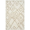 SAFAVIEH Toronto Neasa Abstract Polyester Shag Area Rug, Ivory/Beige, 5' x 8'