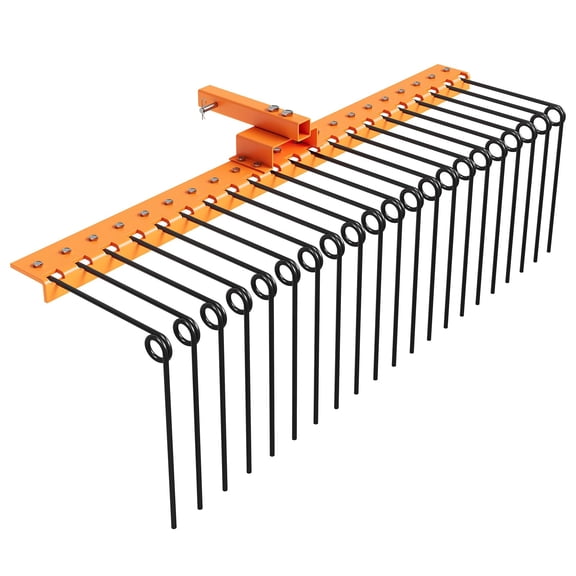 48In Landscape Rake, Tow Behind Landscape Rake, 360 Rotation Compatible with Category 1,Lawn Dethatcher Rake Attaches to 48" or 60",Cat1 Tractors Tow-Behind Garden Tool for Garden,Farm,Clearing Brush