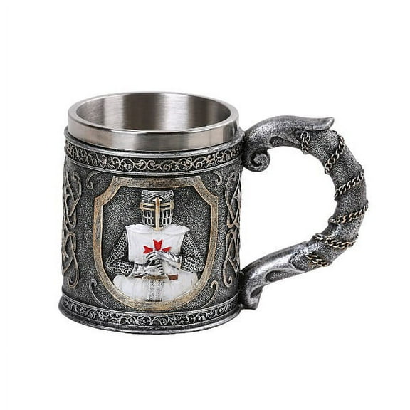 Ebros Crusader Knight Collectible Resin Figurine Drinkable Coffee Mug