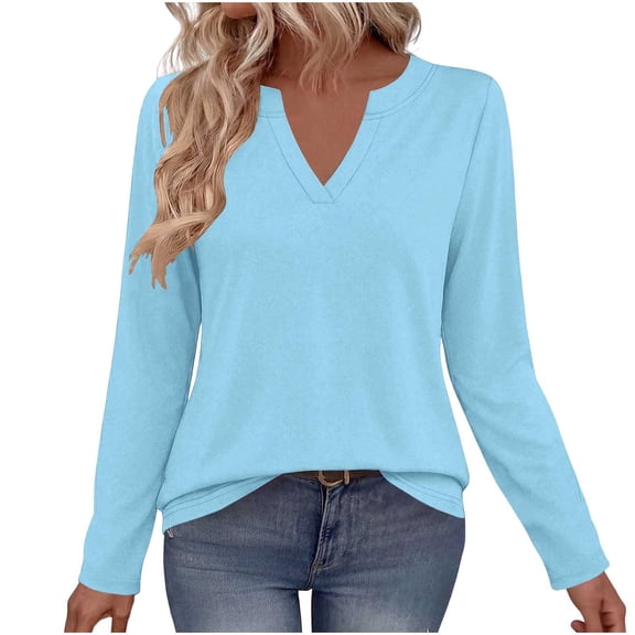 ByworldtasicNo Boundaries Womens Breathable V Neck Top Long Sleeve Pullover Tops Business Casual Tees Shirt