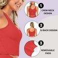 thumbnail image 3 of M&M SCRUBS Women’s Yoga Top Longline Wirefree Padded Medium Support Sports Bra (Small, Red), 3 of 6