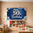 thumbnail image 6 of Colorful Design Happy Birthday Banner Decorative Balloons 50th Celebration Backdrop for Birthday Party Indoor Event Photo Shoot, 6 of 8