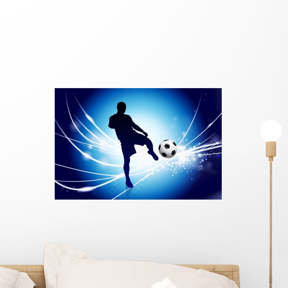 Soccer Player Abstract Modern Wall Mural by Wallmonkeys Peel and Stick