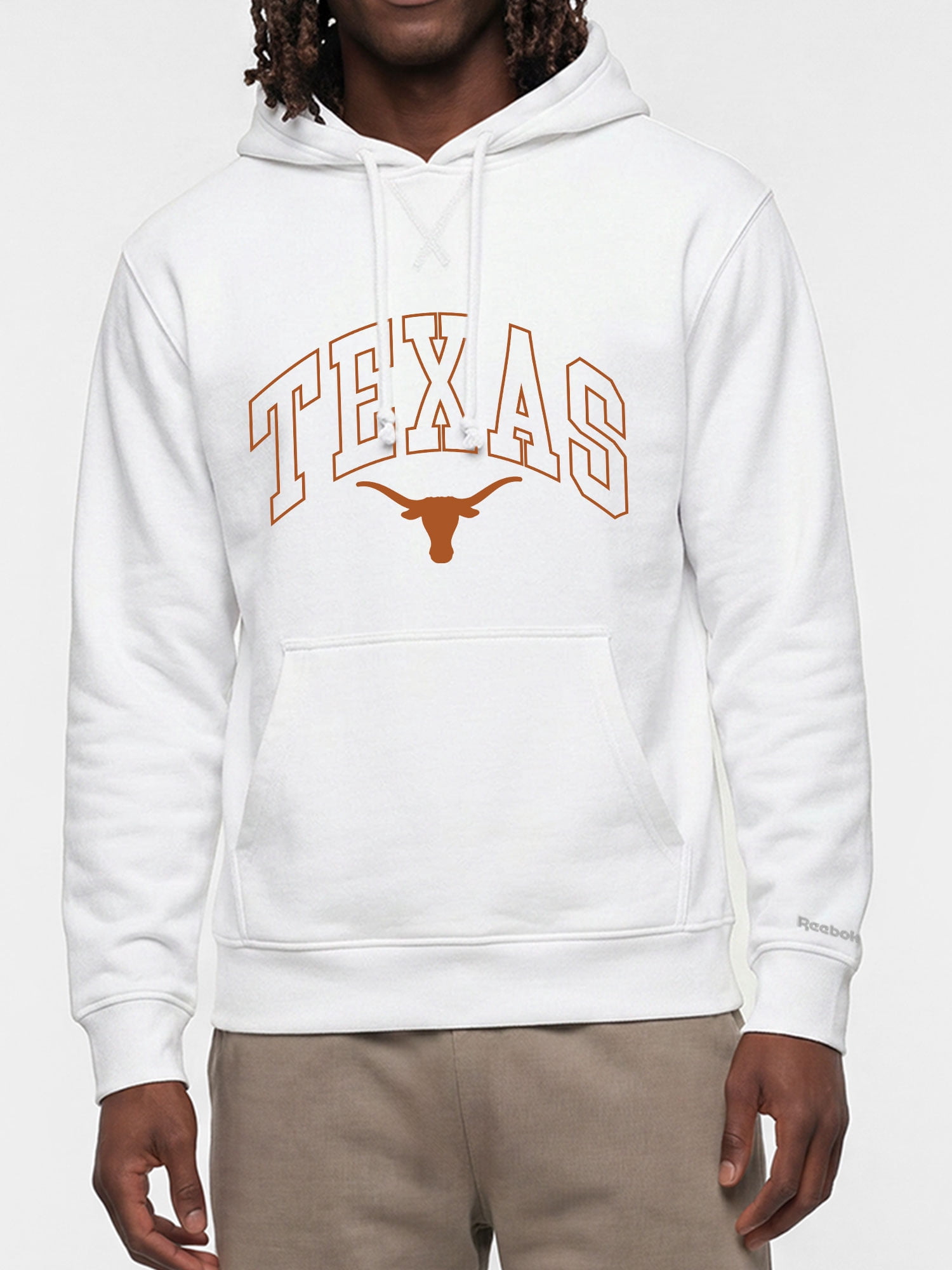 Texas Longhorns Reebok Mens White Hooded Sweatshirt