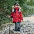 thumbnail image 4 of Otqutp Boys Puffer Winter Coat Big Kids Multi Pocket Sherpa Lined Fu𝗿 Hooded Jacket Teens Water-Resistant 𝗦now Parka Coats, 4 of 4