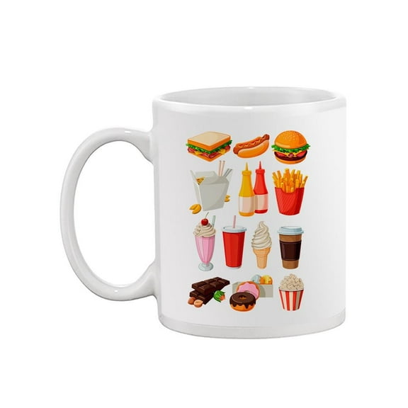 Fast Food Colorful Icons Mug Unisex's -Image by Shutterstock