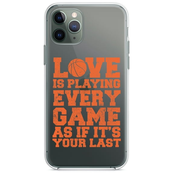 DistinctInk Clear Shockproof Hybrid Case for iPhone 11 Pro MAX (6.5" Screen) - TPU Bumper Acrylic Back Tempered Glass Screen Protector - Love is Playing Every Game As If It's Your Last